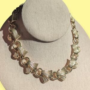 Unmarked Corocraft Gold-tone Tassel Chain Choker Necklace Midcentury